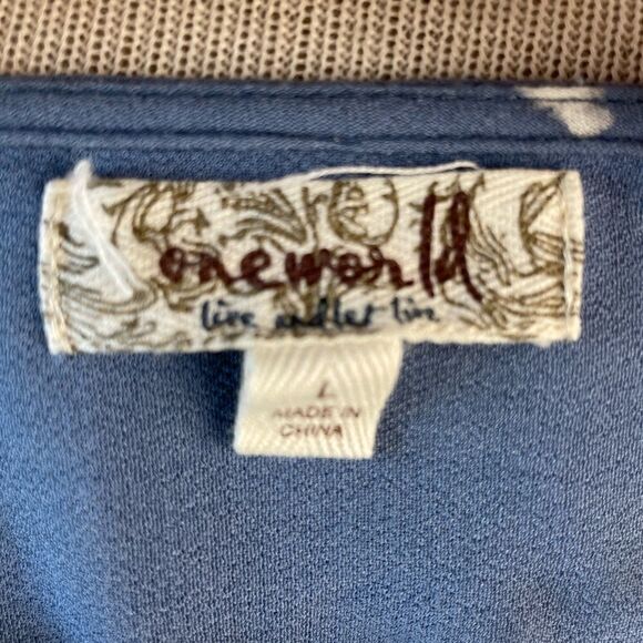 One World Live and Let Live Tunic Top Size L EUC - Picture 9 of 9